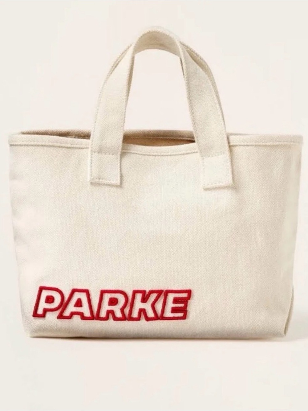 Parke x Target Canvas Tote Bag in Cream with Red Logo